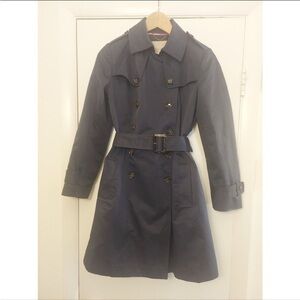 Banana Republic Navy Blue Trench Coat with Belt